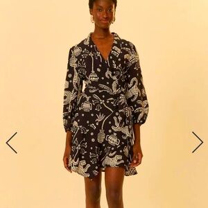 FARM RIO “Pasadena” wrap mini dress
